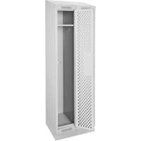 Casiers Clean Line, Bloc de 2, 24" x 15" x 82", Acier, Gris, Rivet (assembl&eacute;), Perfor&eacute; NRZ Safety Inc.