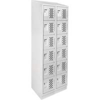 Clean-Line Perforated Lockerette, 6 -tier, Bank of 2, 12" x 72" x 12", Steel NRZ Safety Inc.
