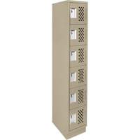 Assembled Lockerettes Clean Line Perforated Economy Lockers, 6 -tier, 18" x 72" x 12", Steel NRZ Safety Inc.