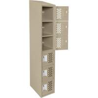 Assembled Lockerettes Clean Line Perforated Economy Lockers, 6 -tier, 18" x 72" x 12", Steel NRZ Safety Inc.