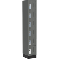 Concorde Heavy-Duty Lockers, 6 -tier, 12" x 18" x 76", Steel, Charcoal, Welded (Assembled) NRZ Safety Inc.