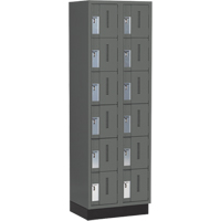 Concorde Heavy-Duty Lockers, 6 -tier, Bank of 2, 24" x 18" x 76", Steel, Charcoal, Welded (Assembled) NRZ Safety Inc.
