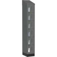 Concorde Heavy-Duty Lockers, 6 -tier, 12" x 18" x 82", Steel, Charcoal, Welded (Assembled) NRZ Safety Inc.