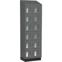 Concorde Heavy-Duty Lockers, 6 -tier, Bank of 2, 24" x 18" x 82", Steel, Charcoal, Welded (Assembled) NRZ Safety Inc.