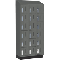 Concorde Heavy-Duty Lockers, 6 -tier, Bank of 3, 36" x 18" x 82", Steel, Charcoal, Welded (Assembled) NRZ Safety Inc.