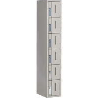 Concorde Heavy-Duty Lockers, 6 -tier, 12" x 18" x 72", Steel, Grey, Welded (Assembled) NRZ Safety Inc.