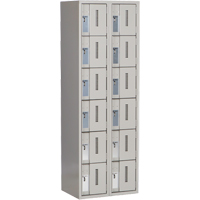 Concorde Heavy-Duty Lockers, 6 -tier, Bank of 2, 24" x 18" x 72", Steel, Grey, Welded (Assembled) NRZ Safety Inc.