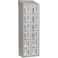 Concorde Heavy-Duty Lockers, 6 -tier, Bank of 2, 24" x 18" x 78", Steel, Grey, Welded (Assembled) NRZ Safety Inc.