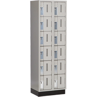 Concorde Heavy-Duty Lockers, 6 -tier, Bank of 2, 24" x 18" x 76", Steel, Grey, Welded (Assembled) NRZ Safety Inc.