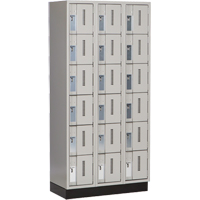 Concorde Heavy-Duty Lockers, 6 -tier, Bank of 3, 36" x 18" x 76", Steel, Grey, Welded (Assembled) NRZ Safety Inc.