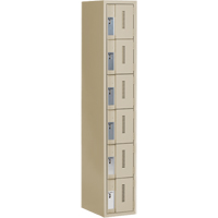 Concorde Heavy-Duty Lockers, 6 -tier, 12" x 18" x 72", Steel, Beige, Welded (Assembled) NRZ Safety Inc.