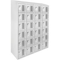 Assembled Clean Line Perforated Economy Lockers, 6 -tier, Bank of 4, 18" x 72" x 12", Steel NRZ Safety Inc.