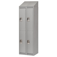 Lockers, 2 -tier, Bank of 2, 24" x 18" x 82", Steel, Grey, Knocked Down NRZ Safety Inc.