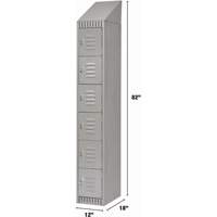 Casiers, 6 niveaux, 12" x 18" x 82", Acier, Gris, D&eacute;mont&eacute; NRZ Safety Inc.