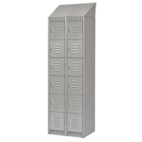 Lockers, 6 -tier, Bank of 2, 24" x 18" x 82", Steel, Grey, Knocked Down NRZ Safety Inc.