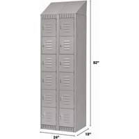 Lockers, 6 -tier, Bank of 2, 24" x 18" x 82", Steel, Grey, Knocked Down NRZ Safety Inc.