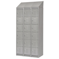Casiers, 6 niveaux, Bloc de 3, 36" x 18" x 82", Acier, Gris, D&eacute;mont&eacute; NRZ Safety Inc.