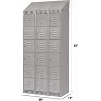 Casiers, 6 niveaux, Bloc de 3, 36" x 18" x 82", Acier, Gris, D&eacute;mont&eacute; NRZ Safety Inc.