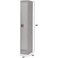 Lockers, 12" x 18" x 76", Steel, Grey, Knocked Down NRZ Safety Inc.