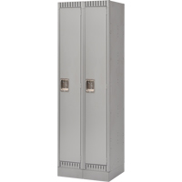 Lockers, Bank of 2, 24" x 18" x 76", Steel, Grey, Knocked Down NRZ Safety Inc.