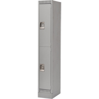 Lockers, 2 -tier, 12" x 18" x 76", Steel, Grey, Knocked Down NRZ Safety Inc.