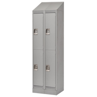 Lockers, 2 -tier, Bank of 2, 24" x 18" x 86", Steel, Grey, Knocked Down NRZ Safety Inc.