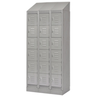 Lockers, 6 -tier, Bank of 3, 36" x 18" x 86", Steel, Grey, Knocked Down NRZ Safety Inc.