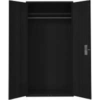 Wardrobe Storage Cabinet, Steel, 36" W x 18" D x 72" H, Black NRZ Safety Inc.