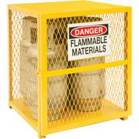 Gas Cylinder Storage Cabinet, 4 Cylinder Capacity, 30" W x 30" D x 35" H, Yellow NRZ Safety Inc.