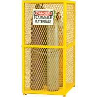 Gas Cylinder Storage Cabinet, 9 Cylinder Capacity, 30" W x 30" D x 71-3/4" H, Yellow NRZ Safety Inc.