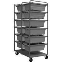 Mobile Tub Rack, Double-sided, 12 bins, 26" W x 36" D x 74" H NRZ Safety Inc.