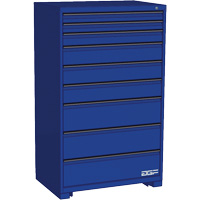 Armoire &agrave; tiroirs modulaire, 9 tiroirs, 36" la x 24" p x 60" h, Bleu NRZ Safety Inc.