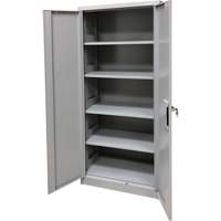 Armoire de rangement, Acier, 4 Tablettes, 66" h x 30" la x 15" P, Gris NRZ Safety Inc.