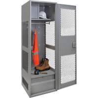 Gear Locker with Door, Steel, 24" W x 24" D x 72" H, Grey NRZ Safety Inc.