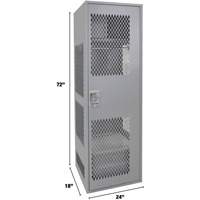 Gear Locker with Door, Steel, 24" W x 18" D x 72" H, Grey NRZ Safety Inc.