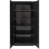 Hi-Boy Storage Cabinet, Steel, 4 Shelves, 72" H x 36" W x 18" D, Black NRZ Safety Inc.