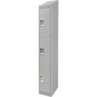 Lockers, 3 -tier, 12" x 18" x 82", Steel, Grey, Knocked Down NRZ Safety Inc.