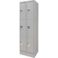 Casiers, 3 niveaux, Bloc de 2, 24" x 18" x 76", Acier, Gris, D&eacute;mont&eacute; NRZ Safety Inc.