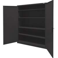 Storage Cabinet, Steel, 4 Shelves, 78" H x 48" W x 24" D, Black NRZ Safety Inc.