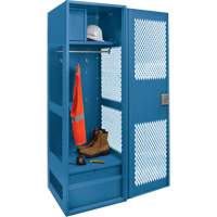 Gear Locker with Door, Steel, 24" W x 18" D x 72" H, Dark Blue NRZ Safety Inc.