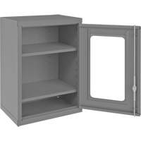 Armoire de rangement murale avec portes transparentes, 26-15/16" h x 18-1/8" la x 13-11/16" p, 2 tablettes, Acier, Gris NRZ Safety Inc.