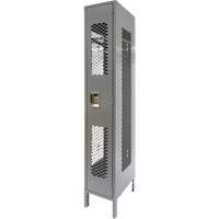 Vented Lockers, 12" x 18" x 78", Steel, Grey, Knocked Down, Perforated NRZ Safety Inc.