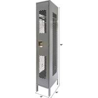 Vented Lockers, 12" x 18" x 78", Steel, Grey, Knocked Down, Perforated NRZ Safety Inc.