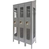 Casiers ventil&eacute;s, Bloc de 3, 36 x 18" x 88", Acier, Gris, D&eacute;mont&eacute;, Perfor&eacute; NRZ Safety Inc.