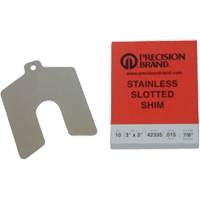 Slotted Shim Assortments, 2" L x 0.001"- 0.125" Thickness, 2" W, Stainless Steel NRZ Safety Inc.