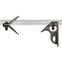 Combination Squares with Square Head & Centre Head - No. 33HC Series with Forged & Hardened Steel Heads, 18" L, 1/64" Graduations, Steel, Satin NRZ Safety Inc.
