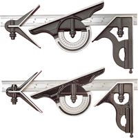 No. 434 Series Combination Square Set, 4 pcs., 8/100" Graduations, Steel, Plain NRZ Safety Inc.
