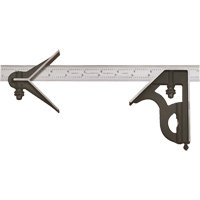 Combination Squares with Square Head & Centre Head - No. 11HC Series with Cast Iron Heads, 18" L, 1/16" Graduations, Steel, Plain NRZ Safety Inc.