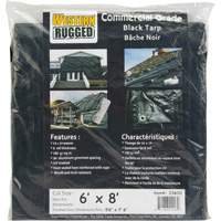 Tarp, Light Industrial Duty, Black, 6' x 8' x 8 mils NRZ Safety Inc.