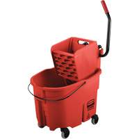 WaveBrake&reg; Mop Bucket & Wringer Combo Pack, Side Press, 8.75 US Gal.(35 Quart), Red NRZ Safety Inc.